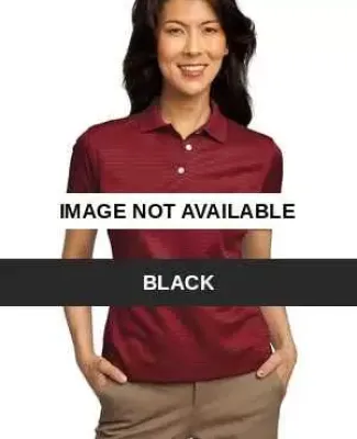 Port Authority Ladies Shadow Stripe Interlock Polo Black