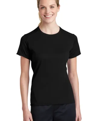 Sport Tek Ladies Dry Zone153 Raglan Accent T Shirt Black