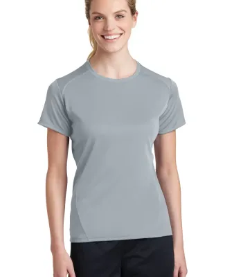 Sport Tek Ladies Dry Zone153 Raglan Accent T Shirt Silver