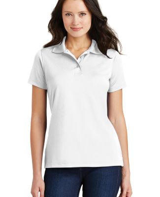 Port Authority Ladies Poly Bamboo Blend Pique Polo in White