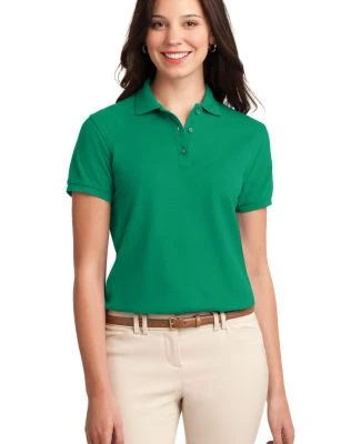 Port Authority Ladies Silk Touch153 Polo L500 in Kelly green