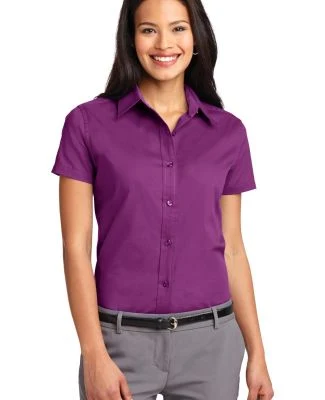 Port Authority Ladies Short Sleeve Easy Care Shirt in Deep berry