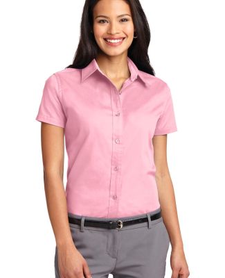 Port Authority Ladies Short Sleeve Easy Care Shirt in Light pink