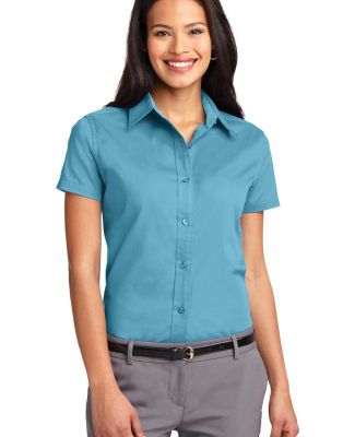 Port Authority Ladies Short Sleeve Easy Care Shirt in Maui blue