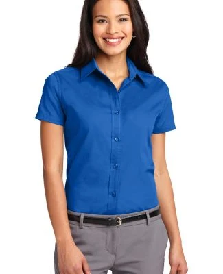 Port Authority Ladies Short Sleeve Easy Care Shirt in Strong blue