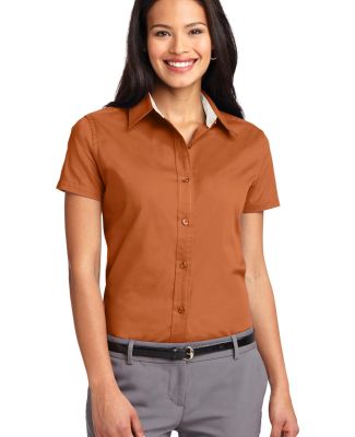 Port Authority Ladies Short Sleeve Easy Care Shirt in Texas orange