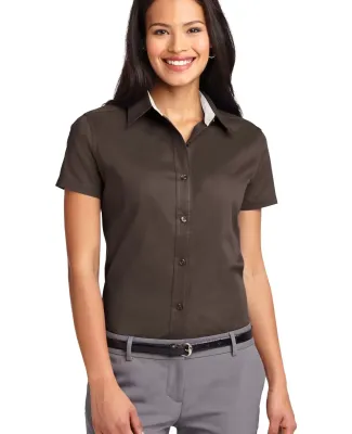 Port Authority Ladies Short Sleeve Easy Care Shirt Coffee Bean/ST