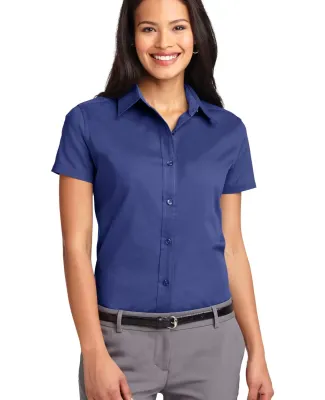 Port Authority Ladies Short Sleeve Easy Care Shirt Mediter. Blue