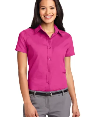 Port Authority Ladies Short Sleeve Easy Care Shirt Tropical Pink