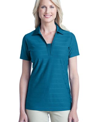 Port Authority Ladies Horizontal Texture Polo L514 in Peacock blue