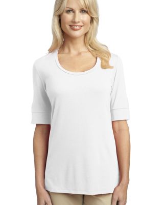Port Authority Ladies Concept Scoop Neck Shirt L54 in White