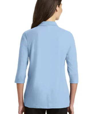 Port Authority Ladies Silk Touch153 34 Sleeve Polo Light Blue