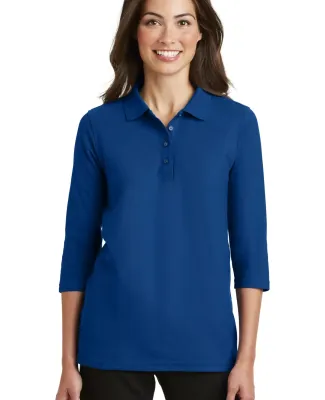 Port Authority Ladies Silk Touch153 34 Sleeve Polo Royal