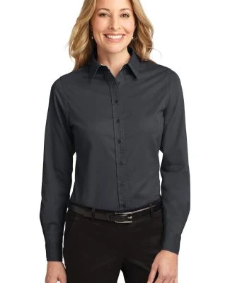 Port Authority Ladies Long Sleeve Easy Care Shirt  in Cl navy/lt stn