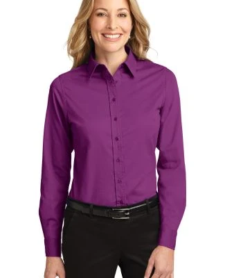 Port Authority Ladies Long Sleeve Easy Care Shirt  in Deep berry