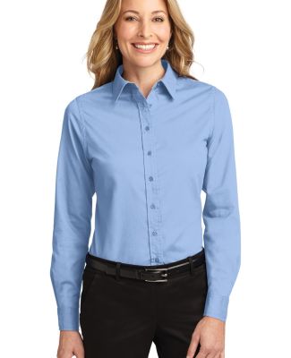 Port Authority Ladies Long Sleeve Easy Care Shirt  in Lt blue/lt stn