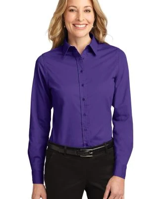 Port Authority Ladies Long Sleeve Easy Care Shirt  in Purple