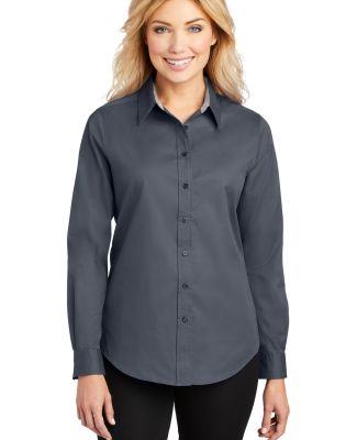 Port Authority Ladies Long Sleeve Easy Care Shirt  in Steel grey