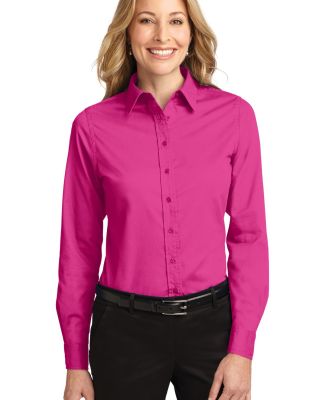 Port Authority Ladies Long Sleeve Easy Care Shirt  in Tropical pink