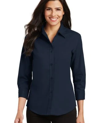 Port Authority Ladies 34 Sleeve Easy Care Shirt L6 in Navy