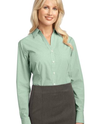 Port Authority Ladies Plaid Pattern Easy Care Shir in Green