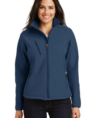 Port Authority Ladies Textured Soft Shell Jacket L in Insignia blue
