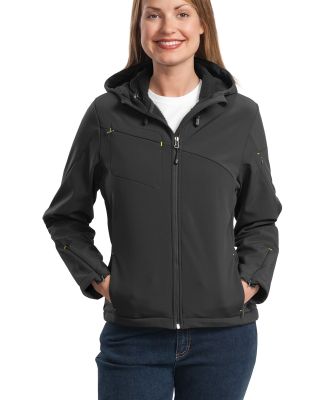 Port Authority Ladies Textured Hooded Soft Shell J Charcoal