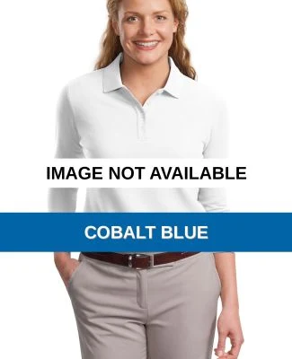 Port Authority Ladies EZCotton153 Pique 34 Sleeve  Cobalt Blue