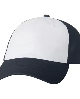 Valucap VC300 Adult Washed Dad Hat White/ Navy