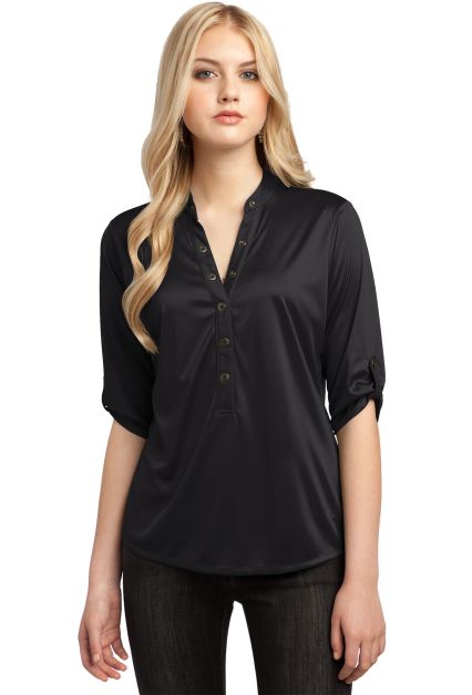 OGIO Crush Henley LOG111 in Blacktop