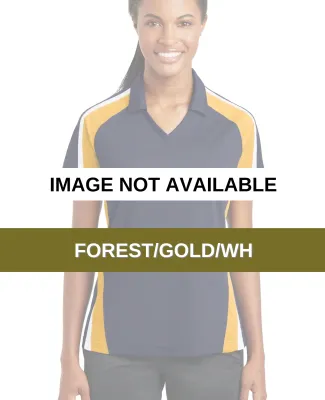 Sport Tek Ladies Tricolor Micropique Sport Wick Po Forest/Gold/Wh