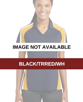 Sport Tek Ladies Tricolor Micropique Sport Wick Po Black/TrRed/Wh