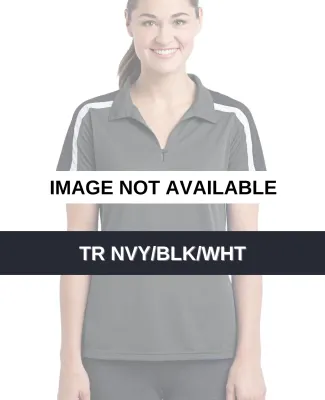Sport Tek Ladies Tricolor Shoulder Micropique Spor Tr Nvy/Blk/Wht