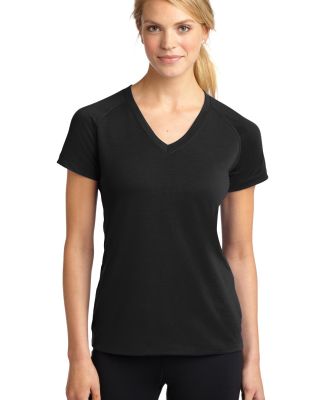 Sport Tek Ladies Ultimate Performance V Neck LST70 in Black