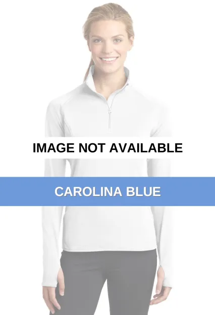 LST850 Sport Tek Ladies Sport Wick Stretch Zip Pul Carolina Blue