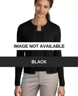 Port Authority Ladies Fine Gauge Crewneck Cardigan Black