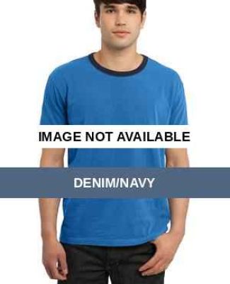 Port  Company Essential Pigment Dyed Ringer Tee PC Denim/Navy