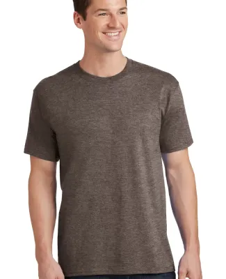 Port & Company PC54 5.4 oz 100 Cotton T Shirt  Hthr Dk Ch Brn