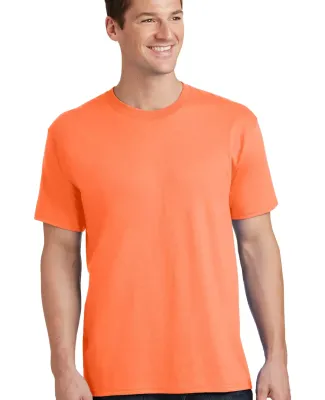 Port & Company PC54 5.4 oz 100 Cotton T Shirt  Neon Orange