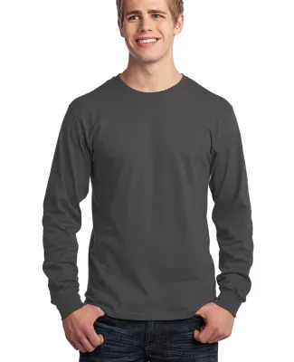 Port  Company Long Sleeve 54 oz 100 Cotton T Shirt Charcoal