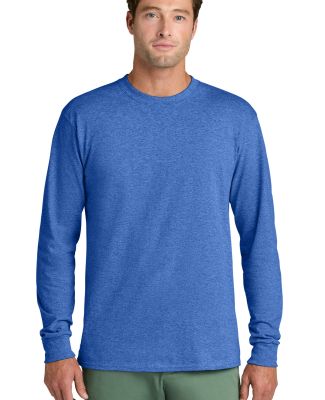 Port & Company Long Sleeve 54 oz 100 Cotton T Shir in Heather royal
