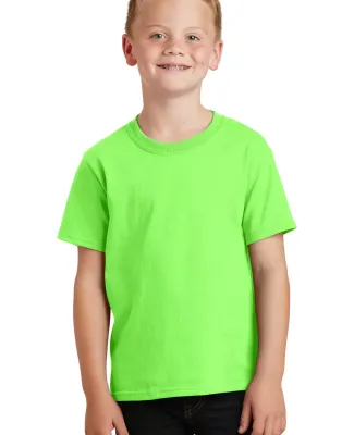 Port & Company Youth 5.4 oz 100 Cotton T Shirt PC5 Neon Green