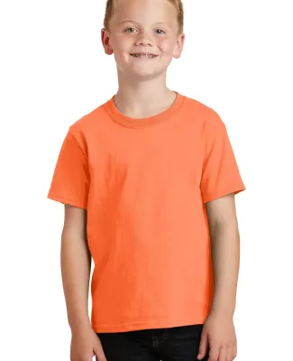 Port & Company Youth 5.4 oz 100 Cotton T Shirt PC5 Neon Orange