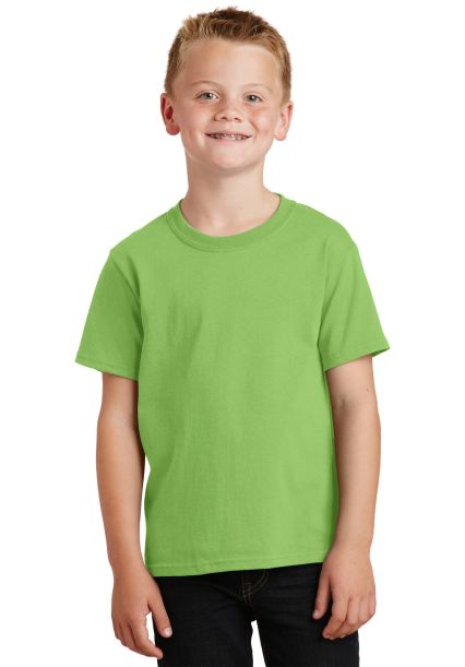 Port & Company Youth 5.4 oz 100 Cotton T Shirt PC5 in Lime