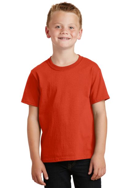 Port & Company Youth 5.4 oz 100 Cotton T Shirt PC5 in Orange
