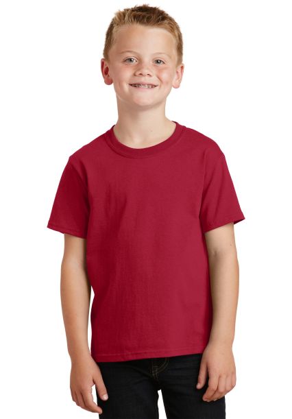 Port & Company Youth 5.4 oz 100 Cotton T Shirt PC5 in Red
