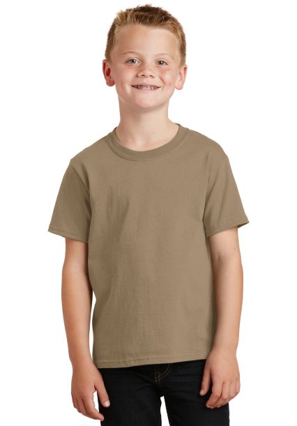 Port & Company Youth 5.4 oz 100 Cotton T Shirt PC5 in Sand