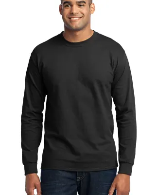 Port  Company Long Sleeve 5050 CottonPoly T Shirt  Jet Black