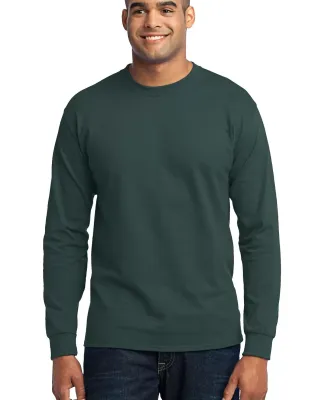 Port  Company Long Sleeve 5050 CottonPoly T Shirt  Dark Green