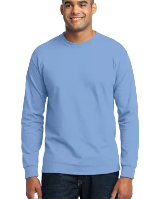 Port  Company Long Sleeve 5050 CottonPoly T Shirt  Light Blue